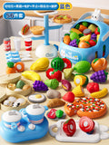 Kids' fruit cutting playset - pretend play kitchen for boys and girls - vegetable cutting toy - baby kitchen set - cake gift