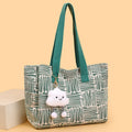 Large women's bag 2025 new fashion commuter shoulder bag spring/summer large capacity tote bag striped handbag