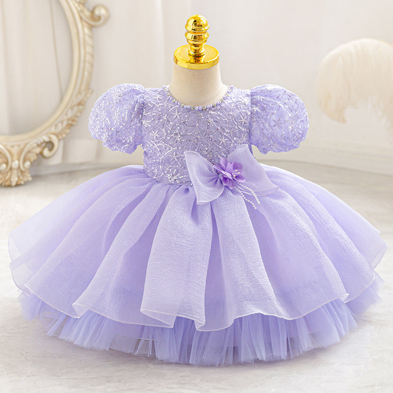 New in stock: sequined tulle cake princess dress for girls - perfect for baby's birthday!