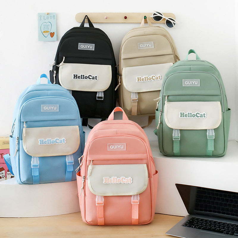 School bag, light for junior high school students, four-piece set for primary school students, large-capacity Korean version backpack, new backpack in 2025.