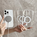 Ai touch button suitable for apple 16promax simple mobile phone case transparent iphone magnetic protective cover anti-fall