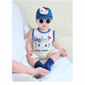 Summer lightweight full month bodysuit baby clothes cute boy baby hundred days sleeveless summer outing crawling suit trendy