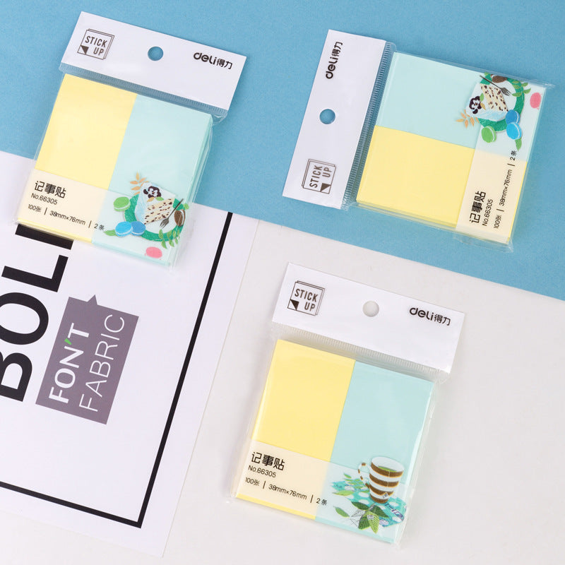 Deli 66305 Post-it notes Color sticky notes Classified index stickers Square note stickers 2 sticky notes 76 * 38