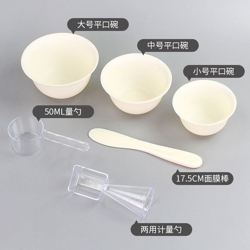 Silicone mask bowl, plastic flat-mouth mask bowl, soft gel mask mixing bowl with spatula, flexible small bowl, professional makeup & spa tool