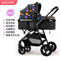 Baby stroller, lightweight, full-coverage, sit-down and lie-down mesh, breathable, one-click folding, high-view stroller with four wheels