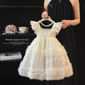 Girls' princess dress - summer  new collection: stunning and stylish white formal dress with butterfly wings for kids