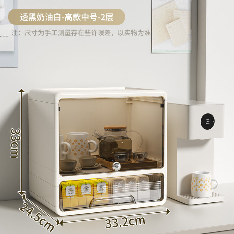 Storage box, drawer, multi-layer snack rack, kitchen desktop, tea cup rack, tea set, storage rack, water cup rack.