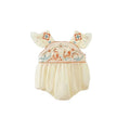 Newborn baby summer romper with flutter sleeves - stylish and trendy bodysuit for 100-day celebration and crawling