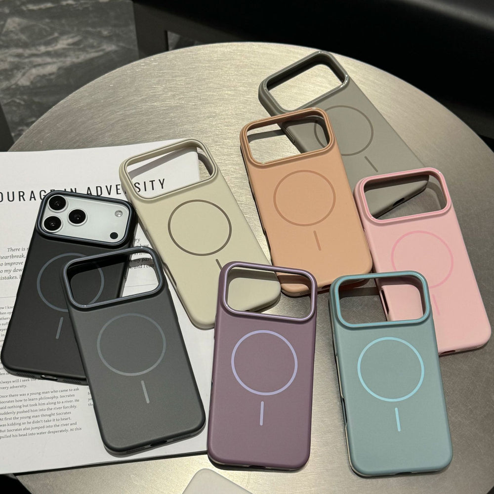 Suitable for iphone17promax magnetic phone case apple 16fashion macaron ultra-thin skin-feeling frosted pc case