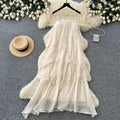 French chic sleeveless lace cami dress - summer sweetheart open back tiered maxi dress - slimming vacation style