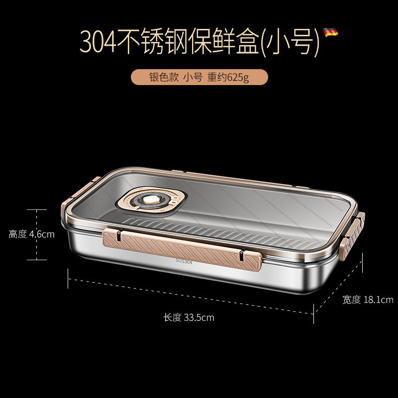 304 stainless steel crisper large capacity fruit bento box with lid food grade sealed refrigerator egg storage box