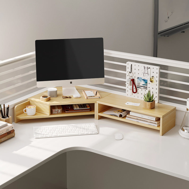 Computer elevated stand monitor bracket desktop bracket office desktop storage shelf workstation corner hole board