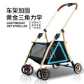 Multifunctional pet shopping cart - lightweight, one-click foldable stroller for small to medium cats and dogs