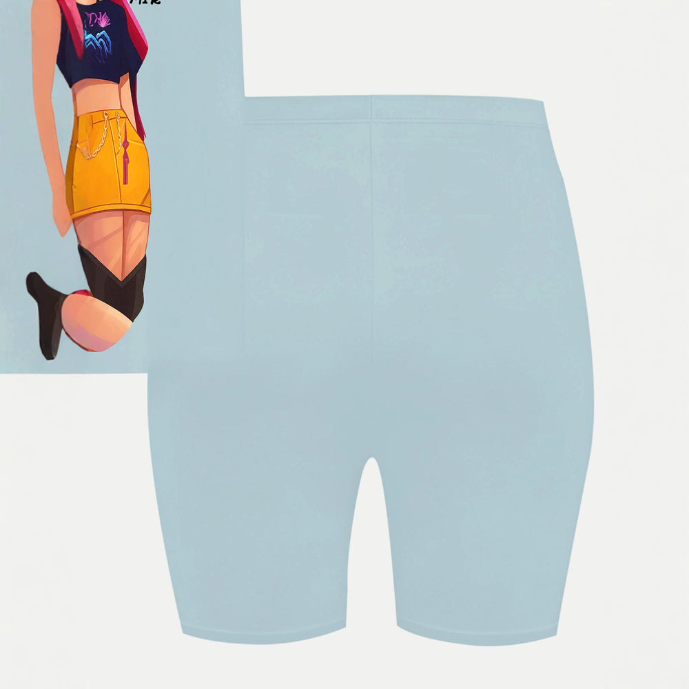 Girls' t-shirt and shorts set featuring a cartoon short-sleeve design and printed graphics, perfect for casual streetwear