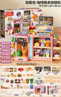 Kids' pretend play toys - realistic supermarket, coffee shop, and convenience store playset with cash register and water dispenser - educational birthday gift for boys and girls