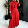 elegancebowslacesee-through long sleevesdress waist a-line pleated party evening dress dress