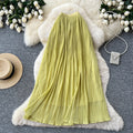 K-style high waist pleated dopamine skirt for women summercasualcasuala-line large swing work clothingelegant skirt