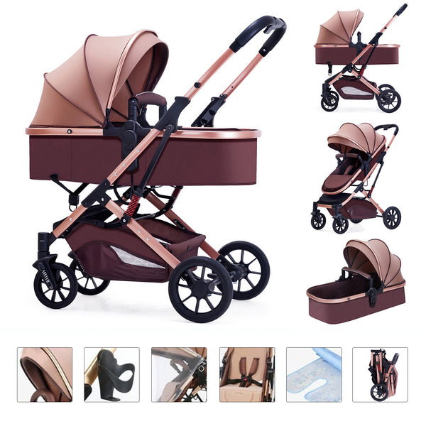 Cross-border South American explosive baby stroller, light, sitting, lying down, foldable high landscape two-way newborn baby push