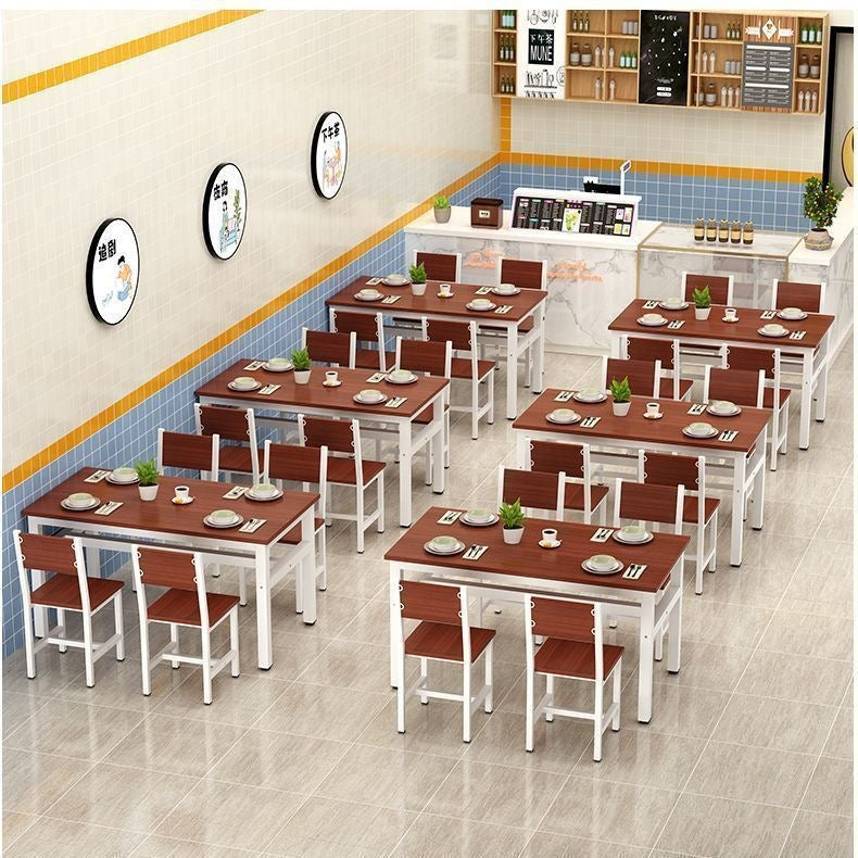 For home dining table and chairs table and chairs snack bar modern small apartment fast food casual restaurant dining table rectangular combination simple