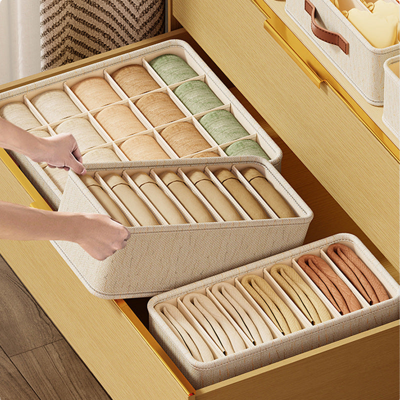 Put underwear storage box, household drawer-type grid artifact, wardrobe, underwear, socks, three-in-one finishing box, box.