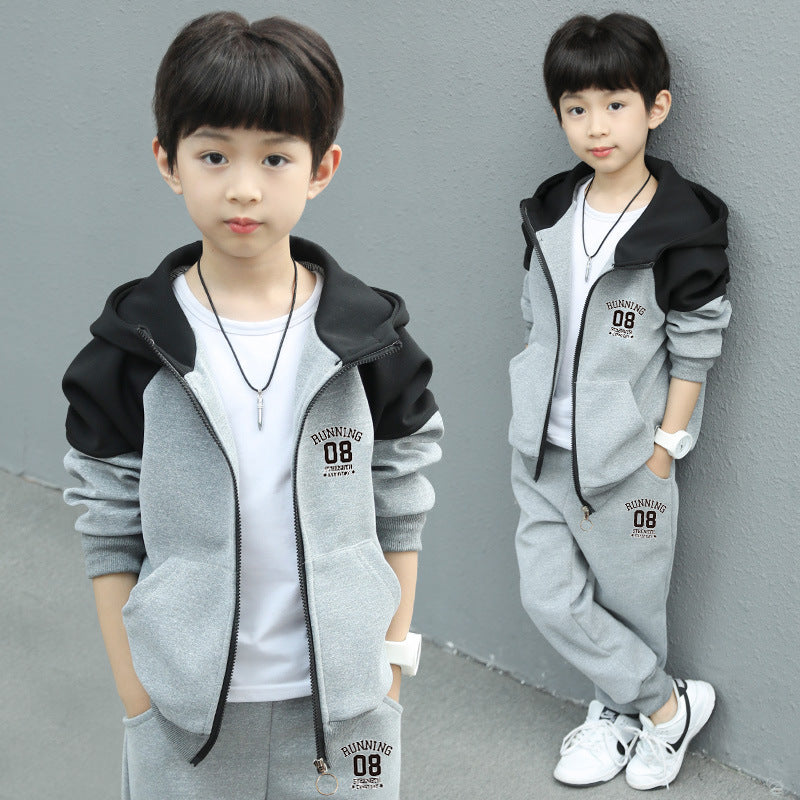 Kids' autumn outfit: boys' fall set  - spring/autumn boys' sporty two-piece trendy korean style fashion set for trendy kids