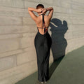 cross-border women's spring/summer new arrivals: european and american sexy dress - backless design, bodycon maxi dress