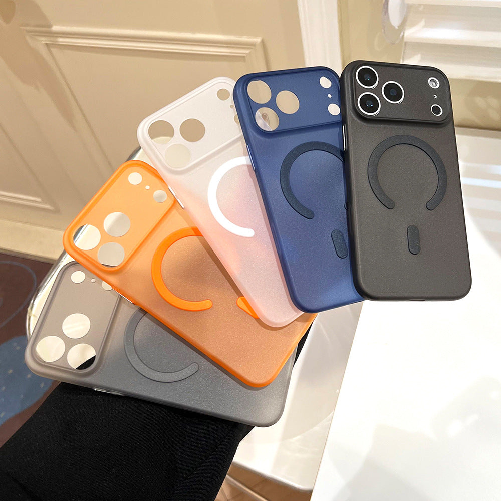 Ultra-thin matte magnetic case suitable for apple 17promax mobile phone case, thin, stain-resistant and versatile iphone18 hard case