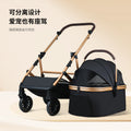 Pet stroller - lightweight, foldable, detachable, for dogs and cats - outdoor pet pushchair, adjustable height, large capacity