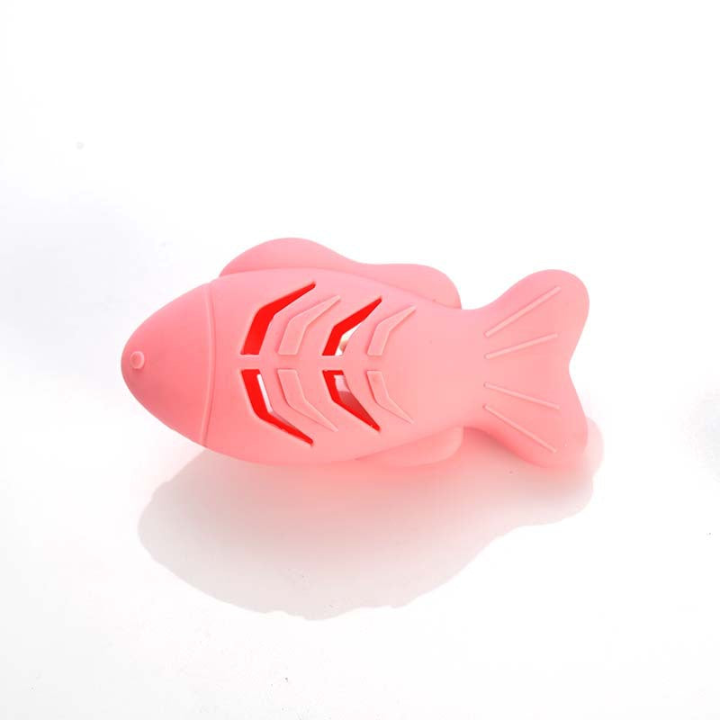 Cat Mint Ball Silicone Toy Play Cat Interactive Fish Toy Snack Mint Ball Pet Feeding Silicone Toy