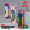 Raiku k68 tri-color 68-key gaming, competitive, office, and laptop wired mechanical-feel keyboard