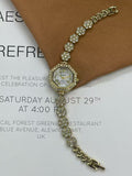 New arrival diamond-shaped full diamond sunflower dial, compact thin strap, high-value digital surface pull-out bracelet women's watch