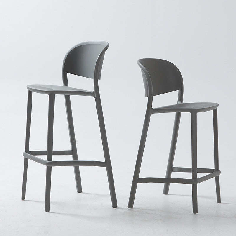 Scandinavian modern casual backrest high chair bar chair stackable outdoor cafe table stool bar chair island chair