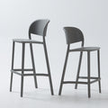 Scandinavian modern casual backrest high chair bar chair stackable outdoor cafe table stool bar chair island chair
