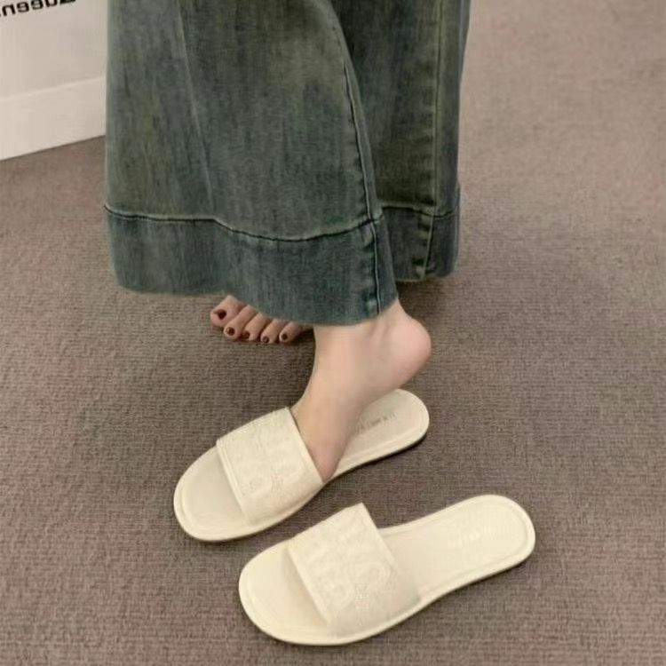 Xiaoxiangfeng flats sandals women's summer outwear 2025new arrivalfashioneasiest for match bath beach one-line shoes deodorizing filter