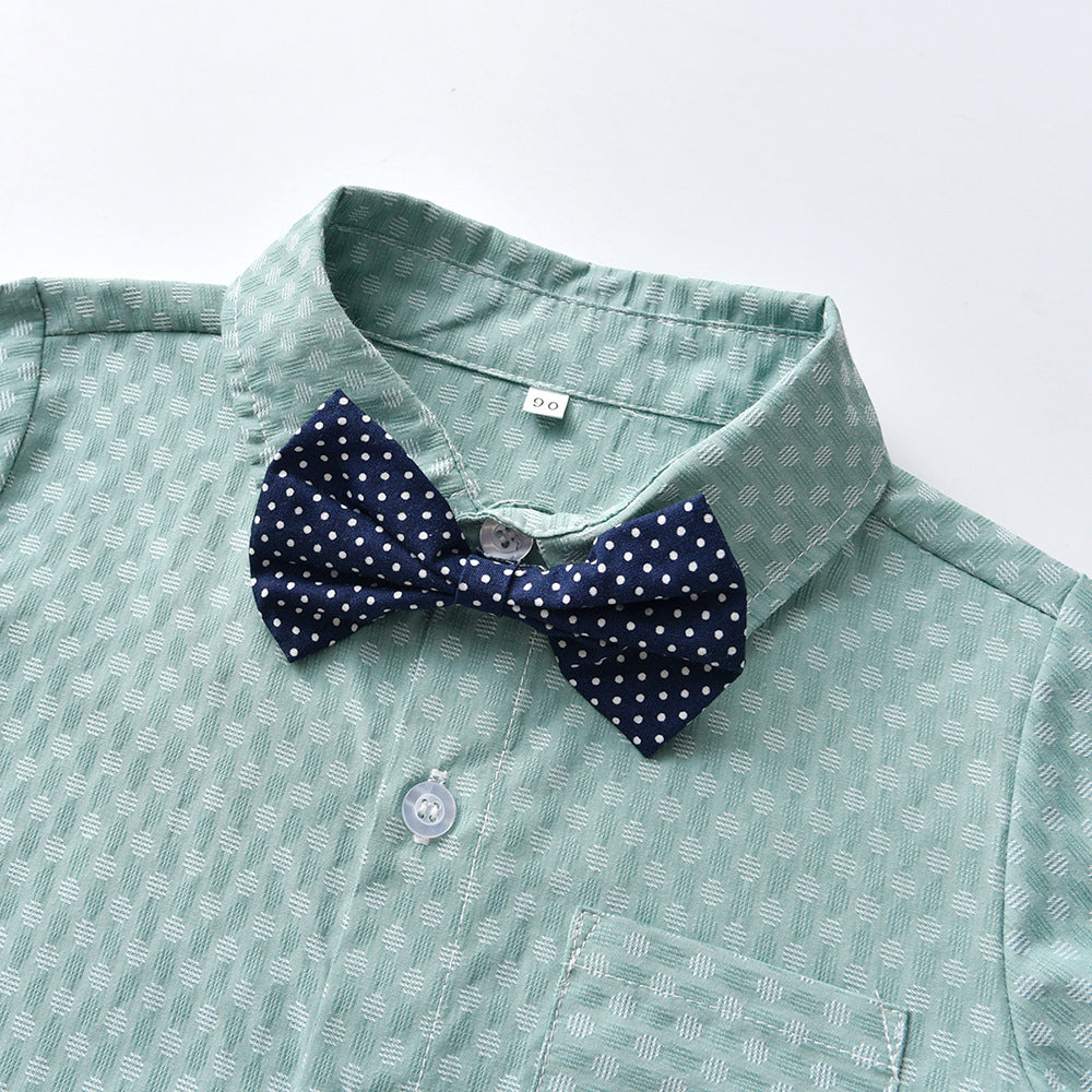 Stylish boys' autumn outfit: trendy long-sleeve set for kids - new autumn collection, two-piece gentleman's suit