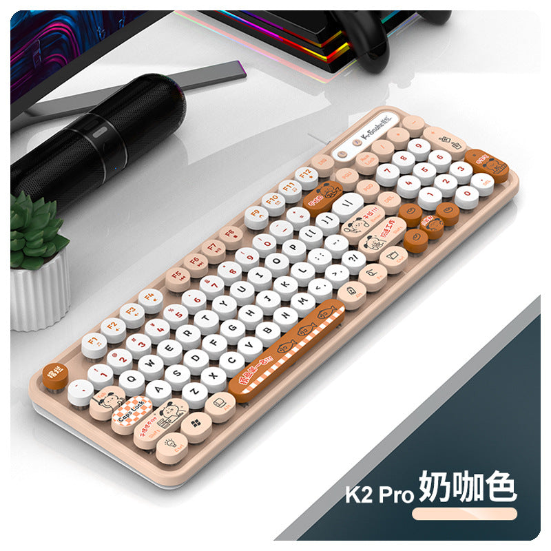 Viper k2 wired usb keyboard and mouse combo - retro punk style for women's desktop, laptop, and office use