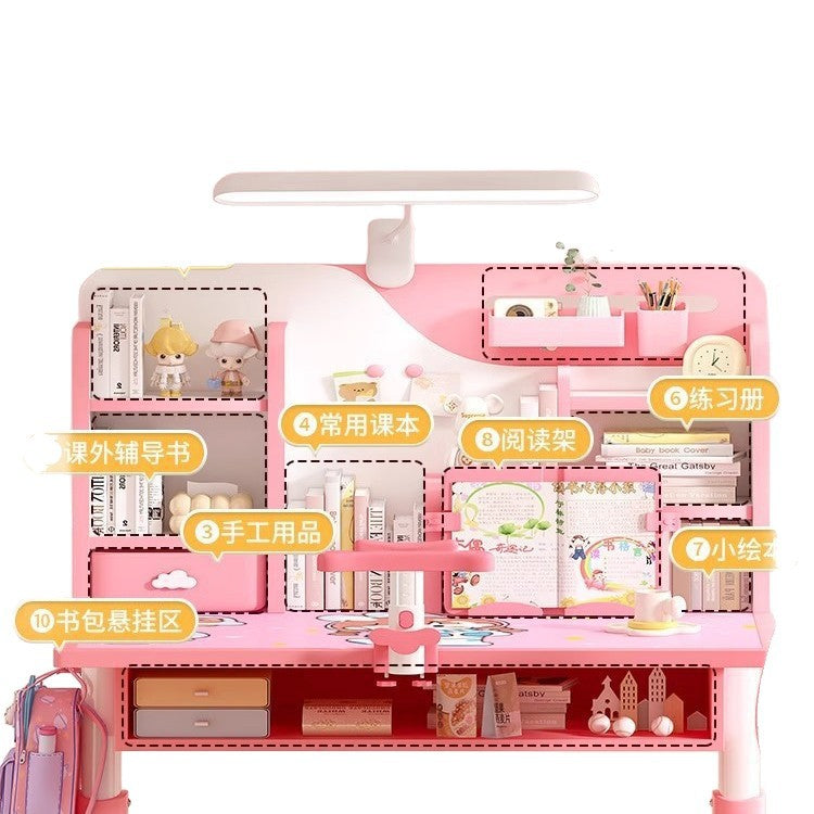 Children's study table Household primary school students Writing homework desk Simple children's desks and chairs Lifting table set