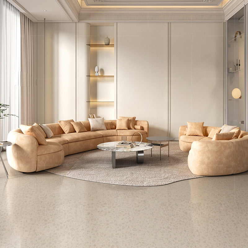 New arrival modern normcore cream style accessible luxury curved fabric sofa living room special-shaped zaji style sofa combination