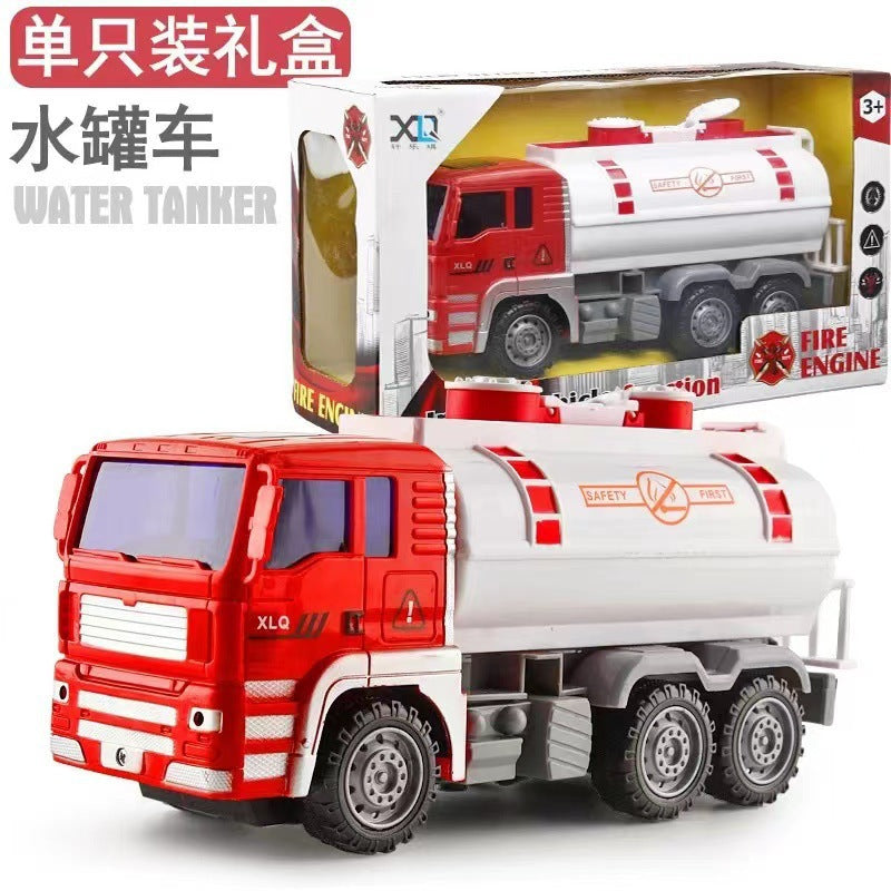 Large boy single gift box inertia engineering tipping bucket fire fighting various toy car stall wholesale