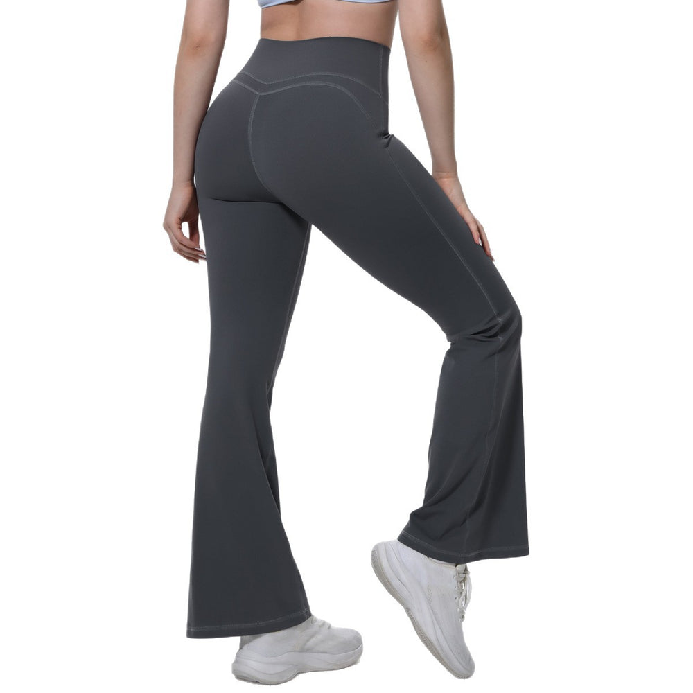 New women's high-waisted, butt-lifting, slightly flared yoga pants - barely-there feel, breathable, no camel toe, running & fitness wide-leg activewear
