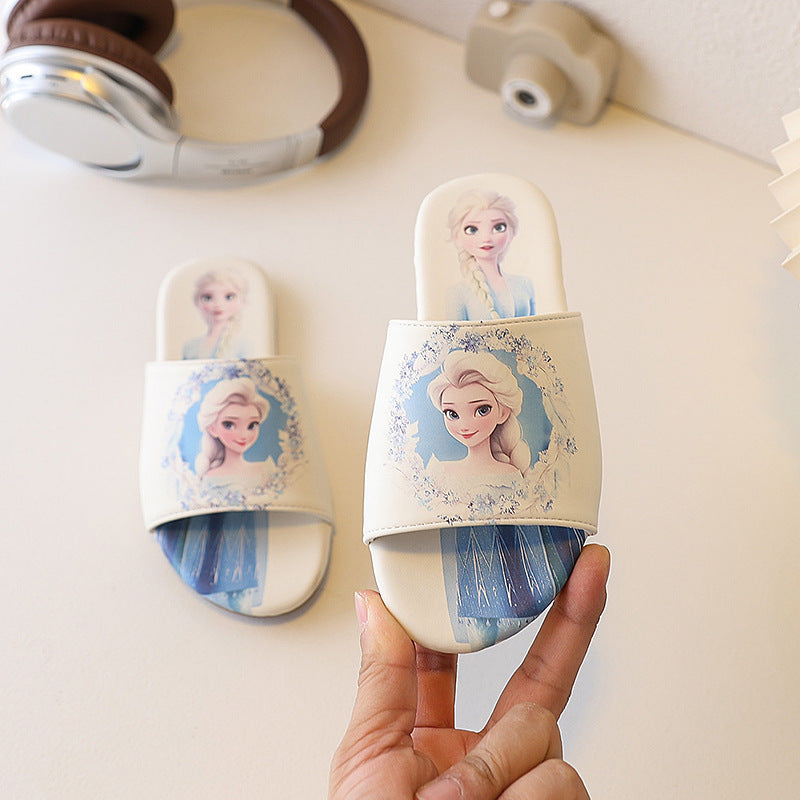 Custom summer girls' indoor/outdoor slippers & sandals - comfortable casual shoes with bow detail for little girls (sizes for mid-to-large children)