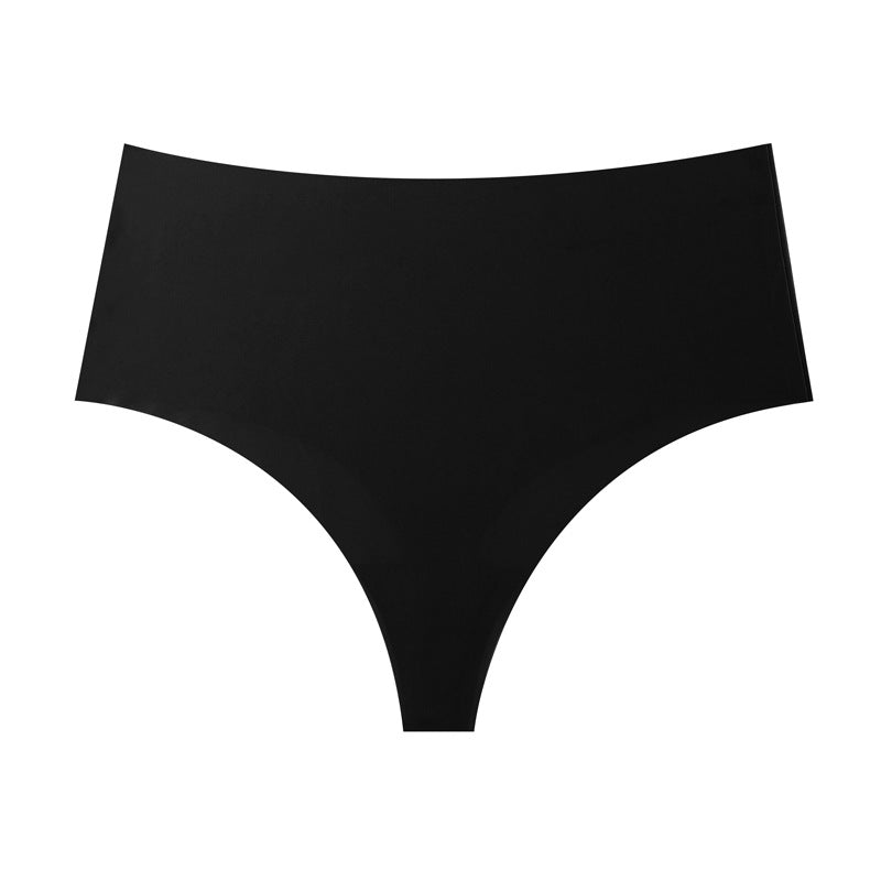 European and american seamless ice silk women's panties high waist invisible solid color briefs ladies comfortable plus size underwear wholesale