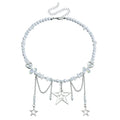 Pearl necklace wholesale fashion cross-border light luxury sense of design tassel necklace women's star multi-layer classy sense sweater chain