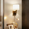 Accessible luxury fabric wall lamp cross-border hotel bedside reading lamp soft tube adjustable spotlight bedroom corridor indoor wall lamp