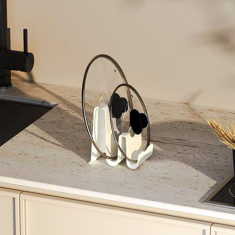 New arrival pot lid holder kitchen countertop spatula storage rack storage pot lid placer pot lid shelf pot lid artifact