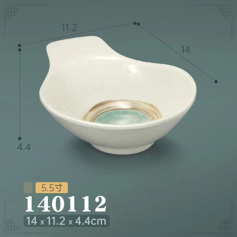 Melamine hot pot side dish plate beef plate imitation porcelain sushi plate korean style barbecue dish plate palace style hotel bowl and dish suit