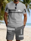 men's short-sleeve and shorts set, casual sportswear set, 3d printed cross-border hot seller, dropshipping available