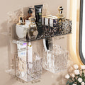 Bathroom storage rack - no drilling required, wall-mounted organizer for toilet, sink, and vanity - cosmetics and wall-mounted storage
