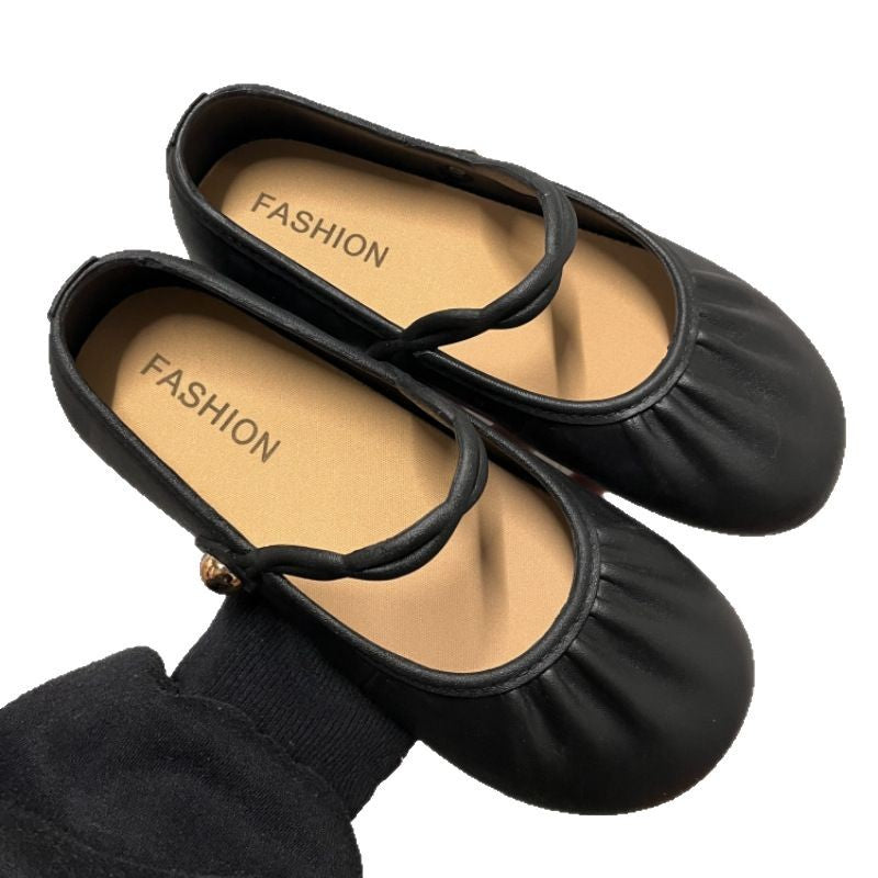 2025 new mary jane flats - slip-on, flat, ruched, single strap, low-cut, soft & chic, fashionable & versatile