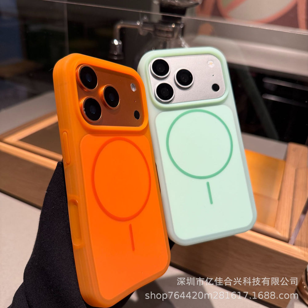 Ice cream jelly thin ring magnetic suction suitable for apple 17pro mobile phone case iphone16 liquid silicone anti-fall case